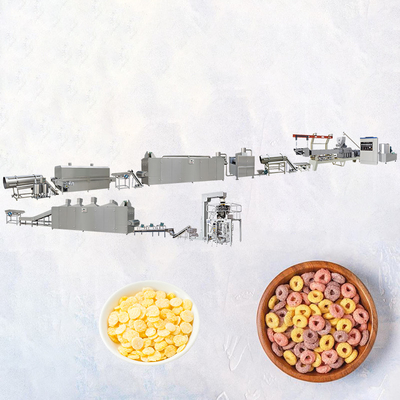 Linha de produção de aço inoxidável flocos do cereal do café da manhã de milho que fazem a máquina