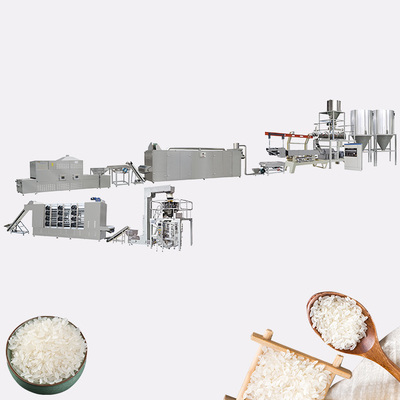 linha artificial extrusora do processamento do arroz 60kw de parafuso do dobro multifuncional