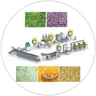 Linha de processamento fortificada artificial dobro do arroz da extrusora de parafuso de aço inoxidável